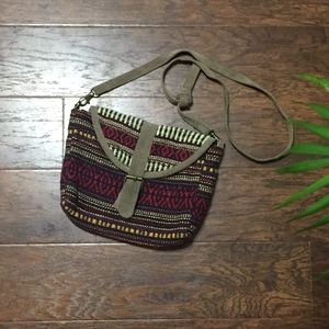 Embroidered Suede Purse